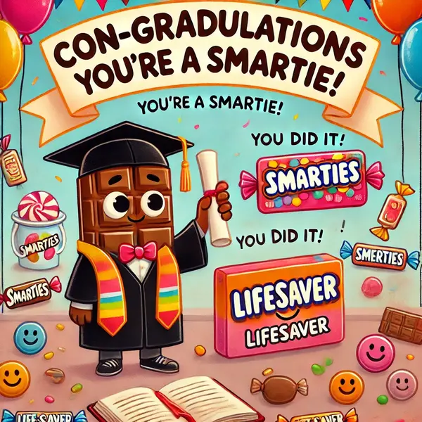 Funny Graduation Candy Wordplay