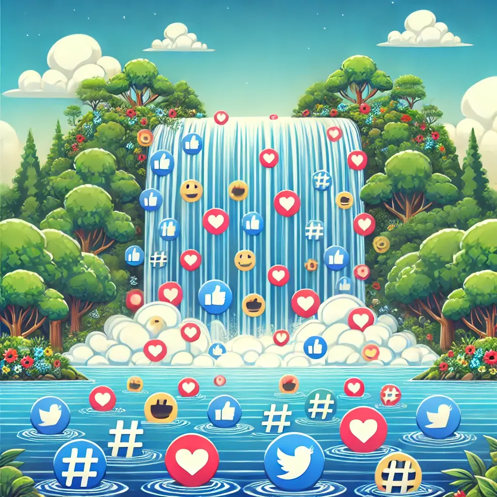 Social media waterfall puns for captions
