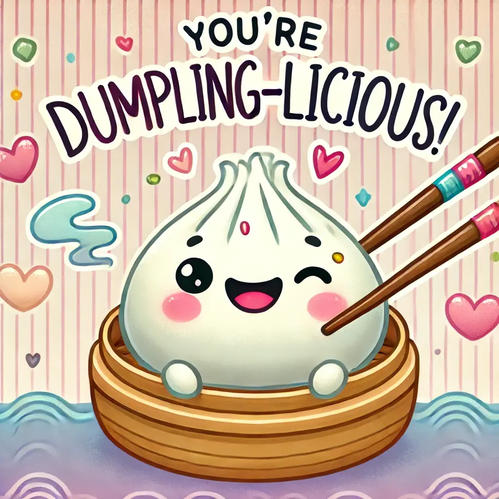 Cute dumpling wordplay for food lovers