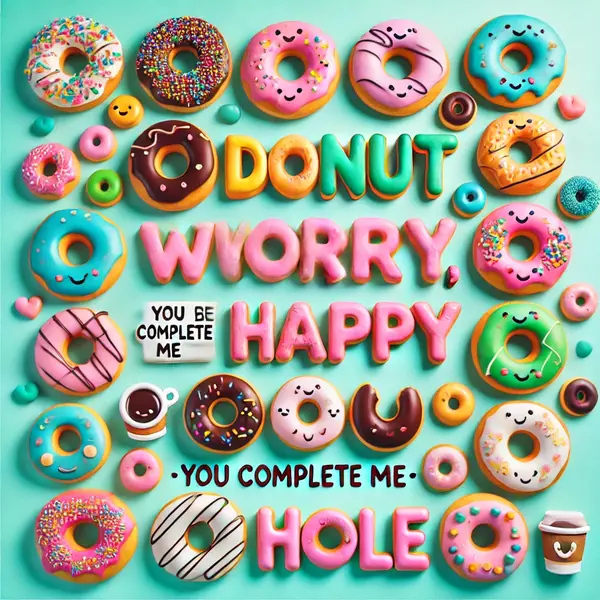 Sweet captions with donut hole wordplay