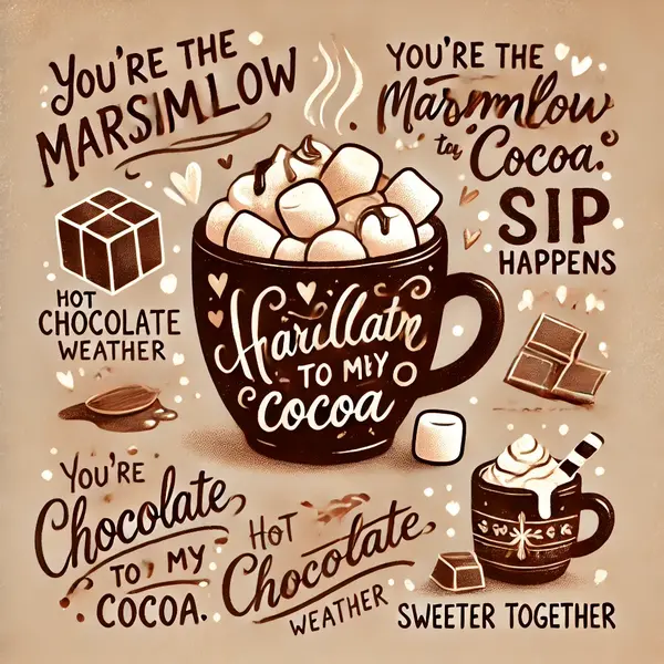 Sweet hot chocolate sayings for captions