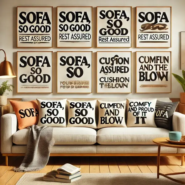 Punny sofa sayings for social media