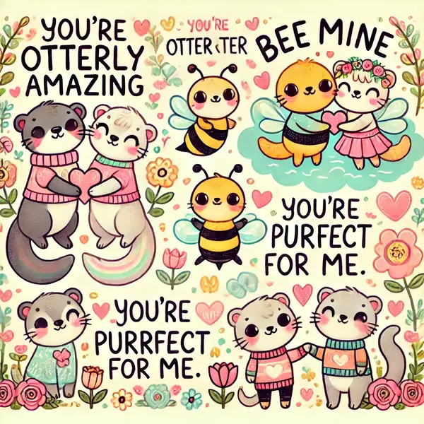 Adorable animal love puns