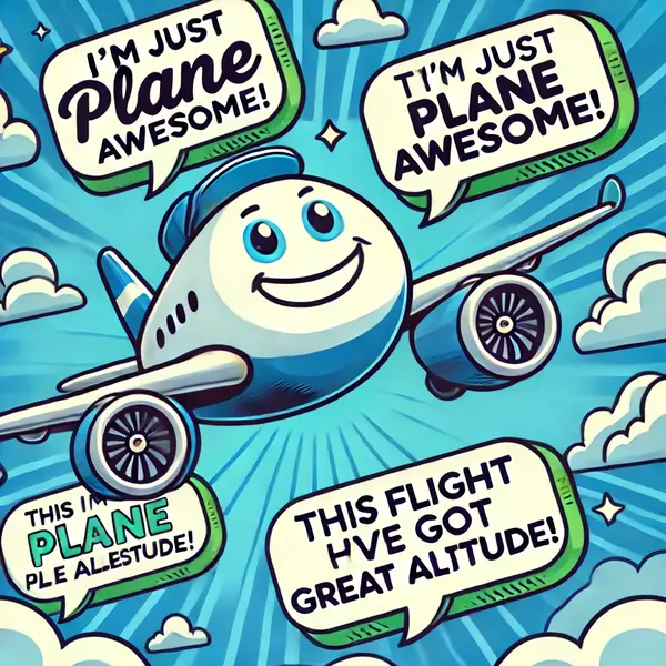 Airplane jokes for social media captions