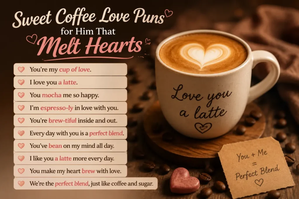Sweet Coffee love puns for him That Melt Hearts