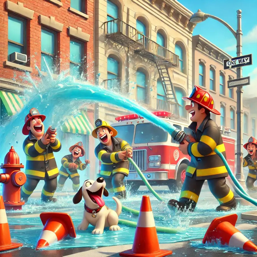 Lighthearted Fire Hose Gags