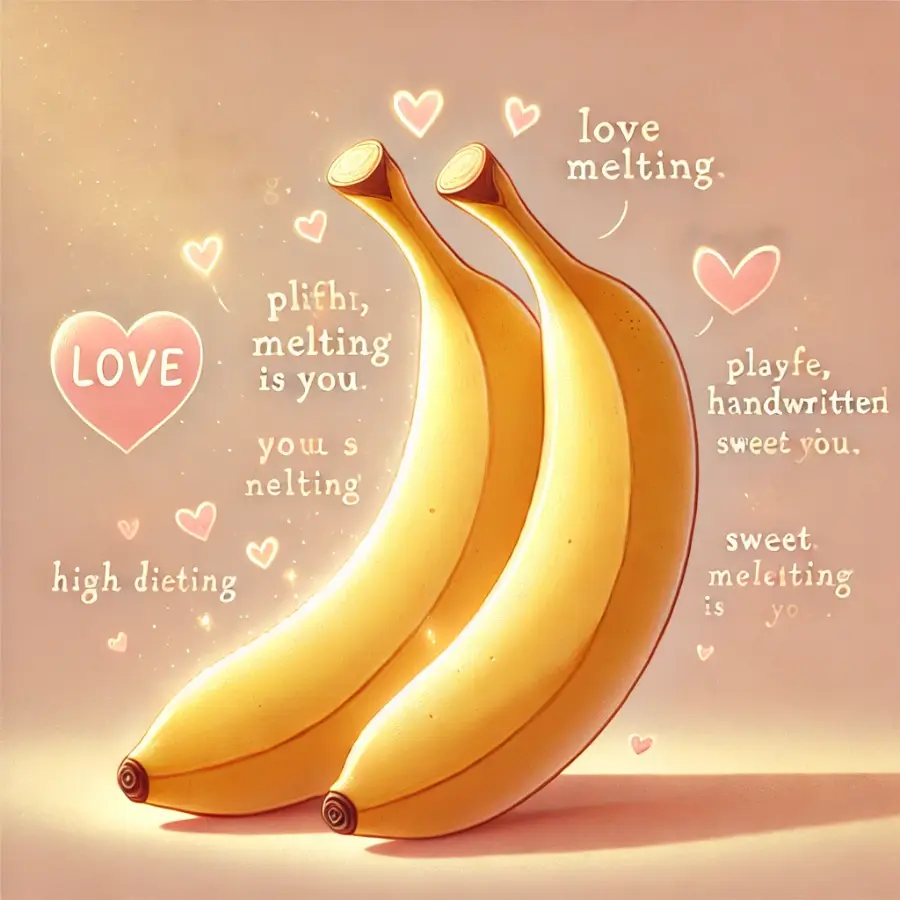 Sweet banana love lines to melt hearts