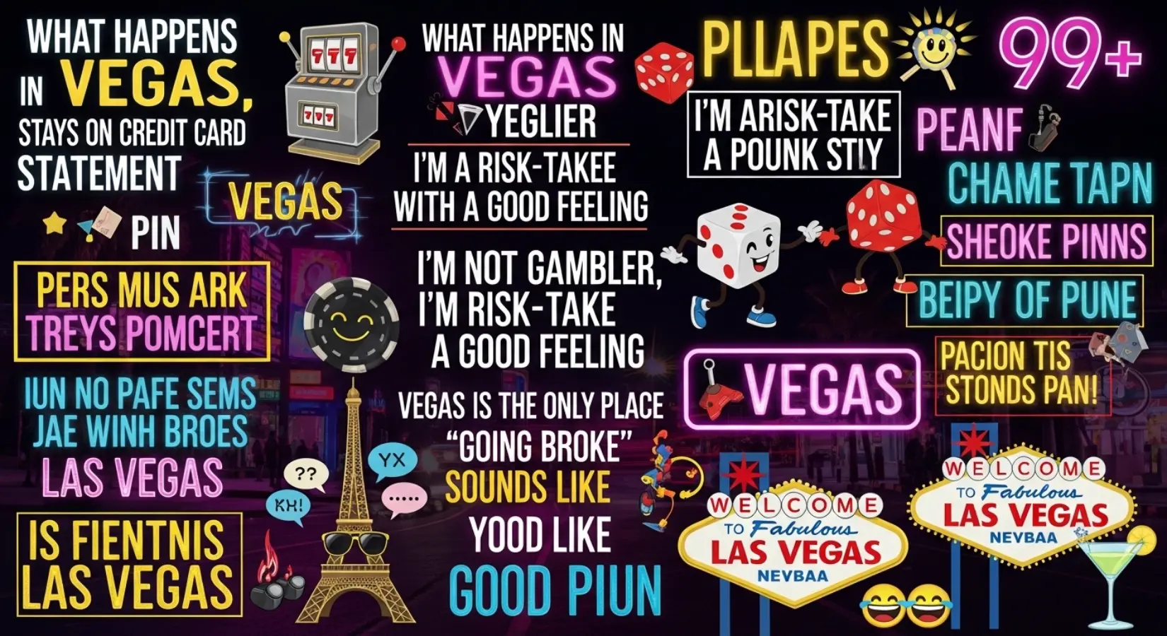 Funny Vegas Puns for Captions, Jokes & Laughs