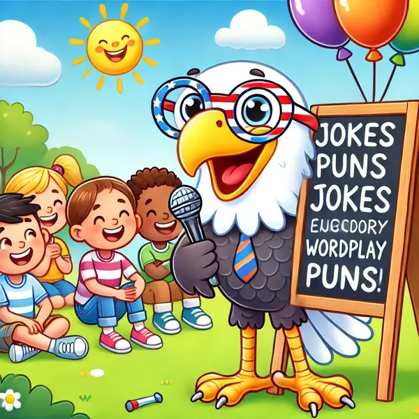 Lighthearted eagle wordplay for kids