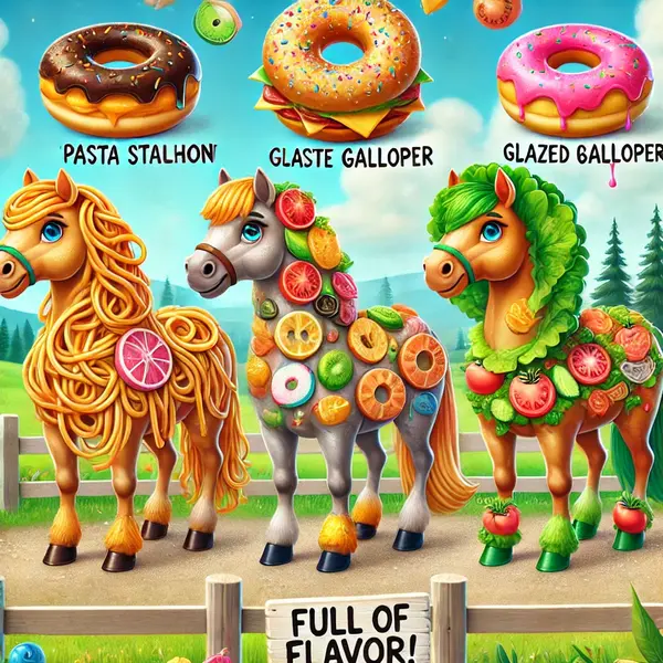 Food inspired horse puns full of flavor