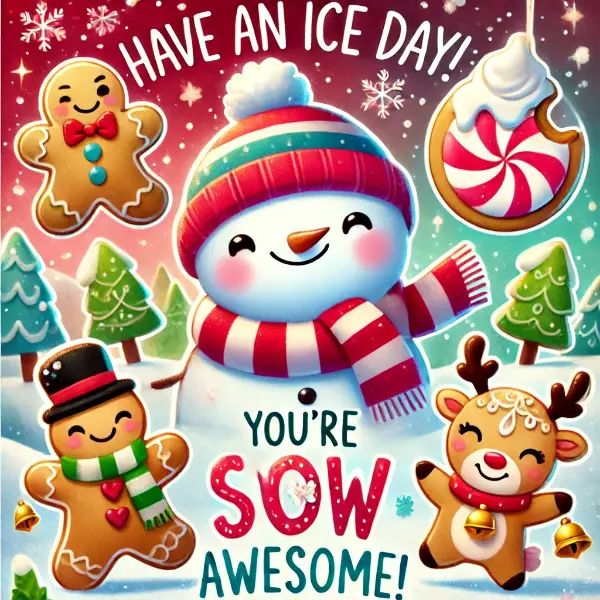 Cute Christmas puns for kids cards