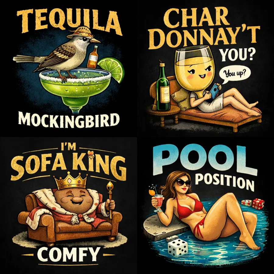 Clever wordplay for adults