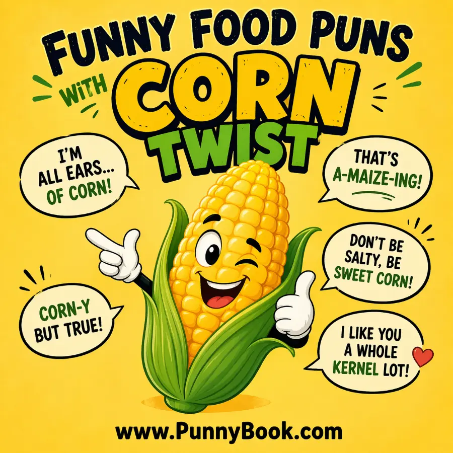 Funny Food Puns With Corn Twist