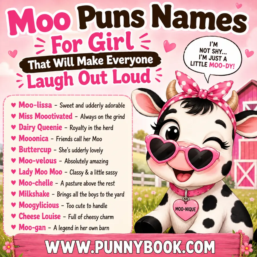 Moo Puns Names For Girl That Will Make Everyone Laugh Out Loud