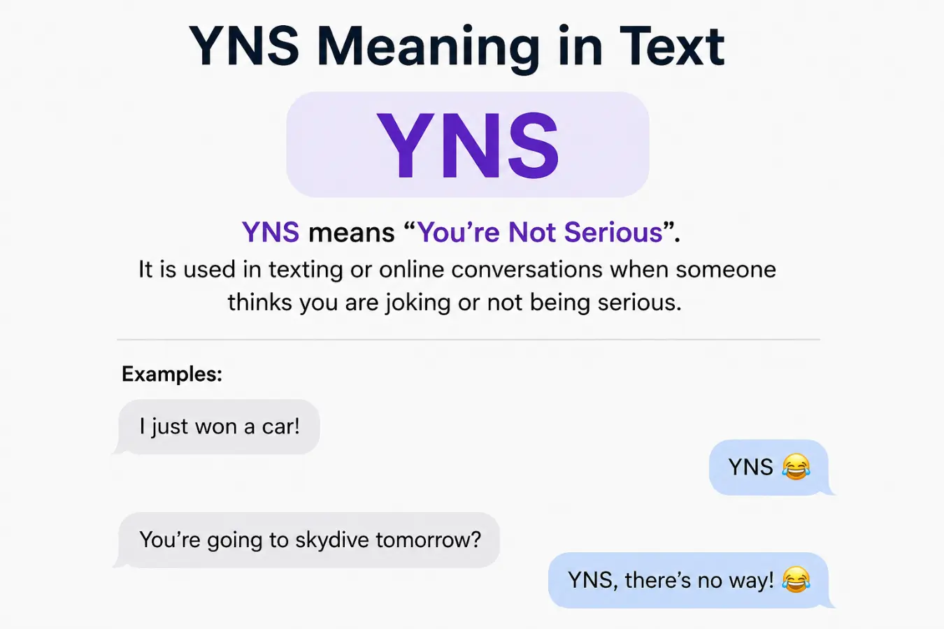 YNS Meaning in Text