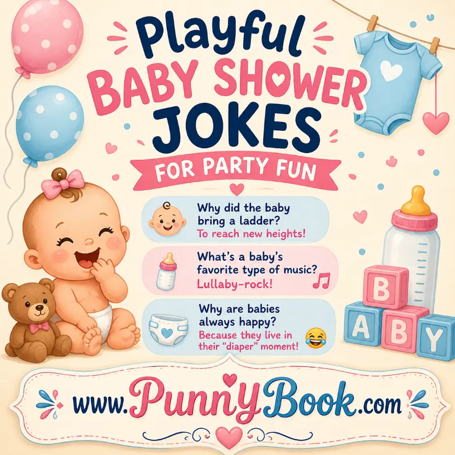 Playful baby shower jokes for party fun