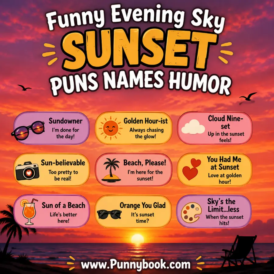 Funny Evening Sky Sunset Puns Names Humor