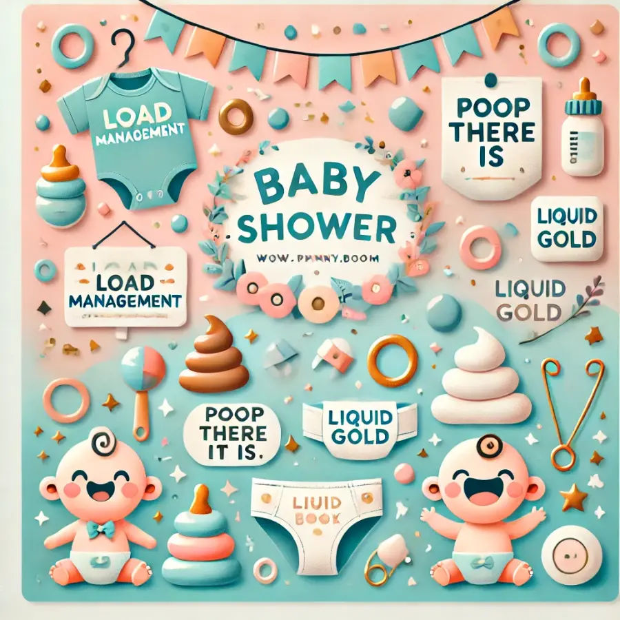 Diaper laughs baby shower humor puns