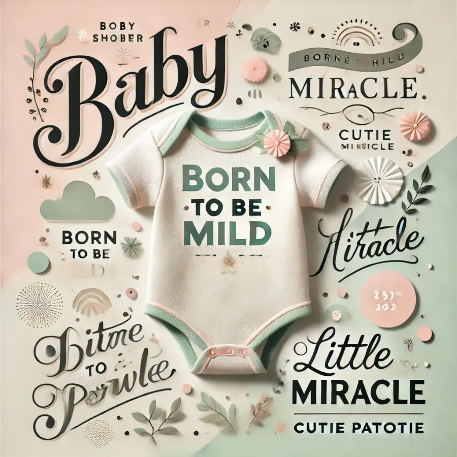 Tiny fashion baby shower outfit puns