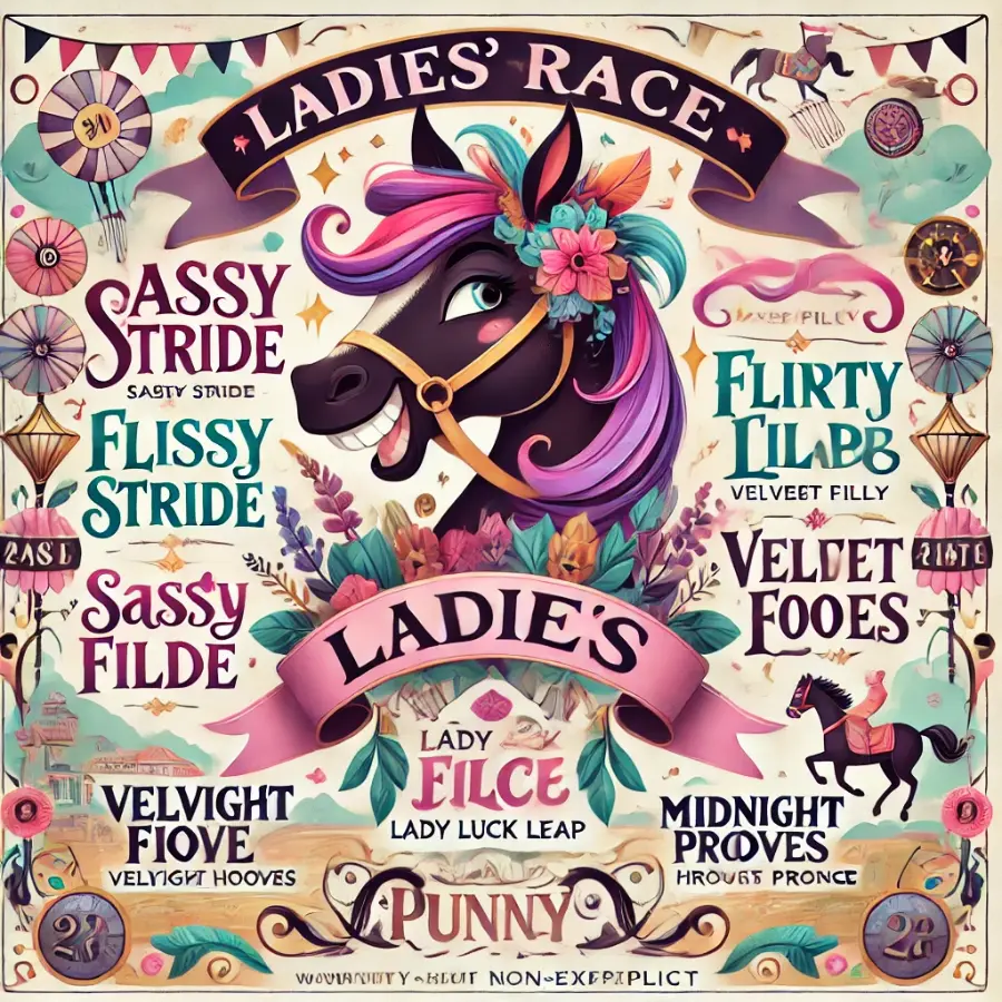 Naughty horse name ideas for ladies race events