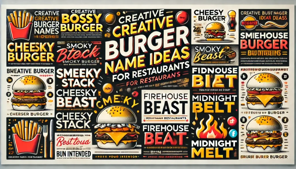 Creative Burger Name Ideas For Restaurants.
