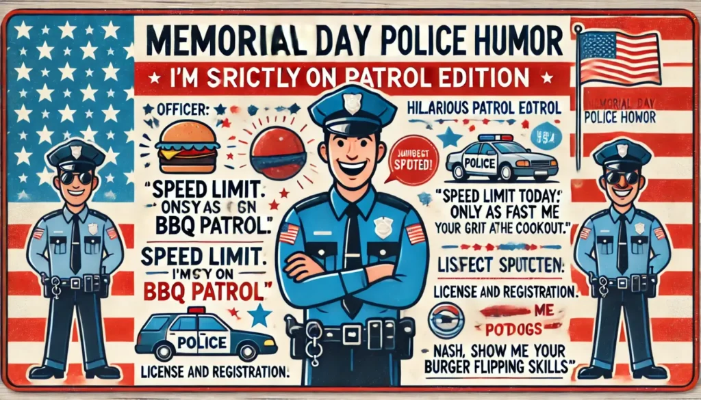 Hilarious Memorial Day Police Humor For Social Media Posts.