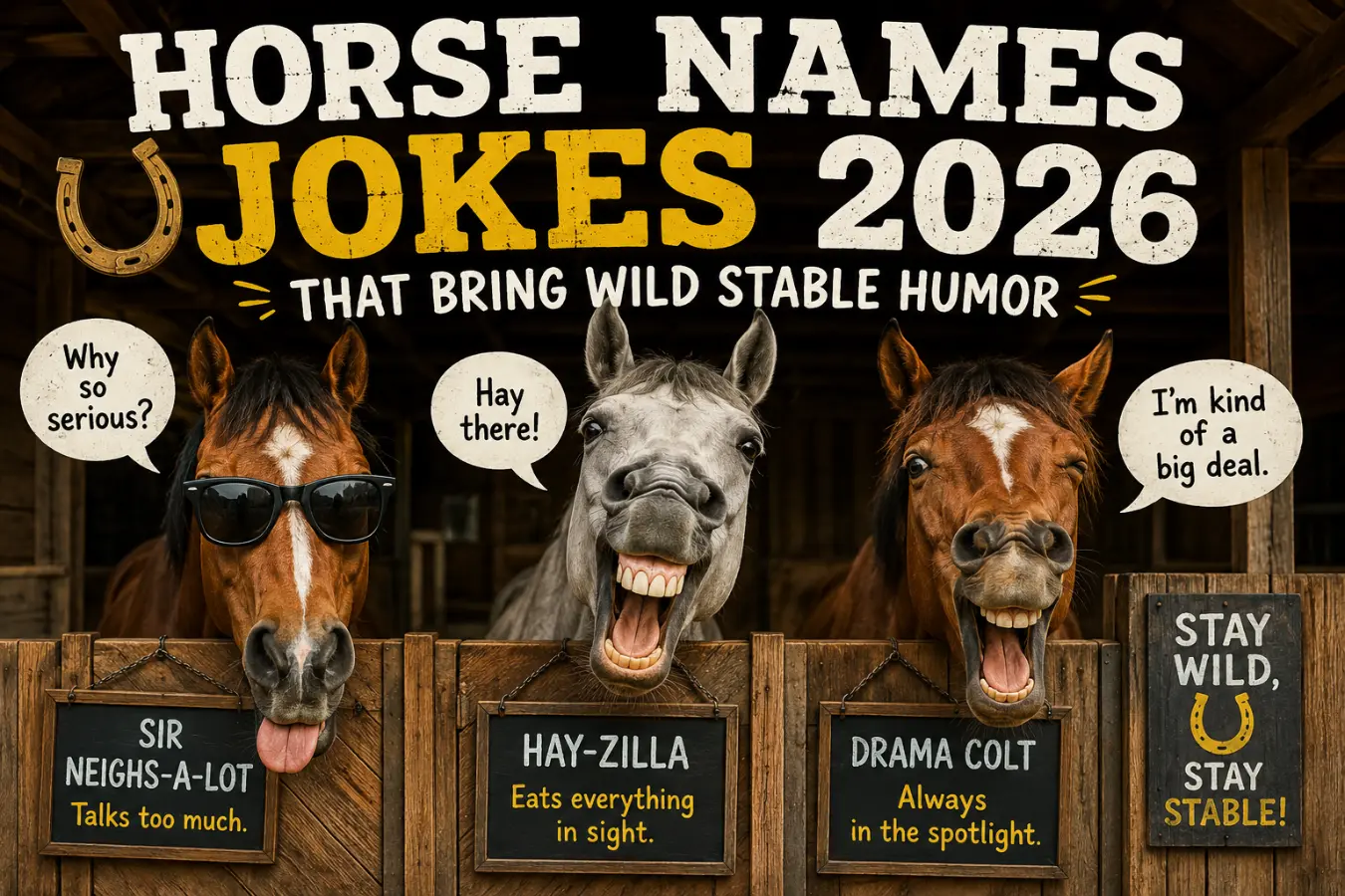 Horse Names Jokes 2026 That Bring Wild Stable Humor