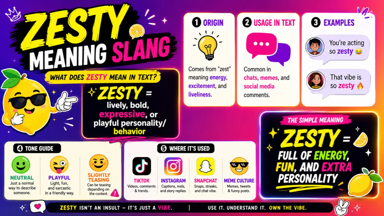 Zesty Meaning Slang